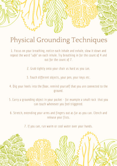 Grounding techniques for survivors - Survivors Network