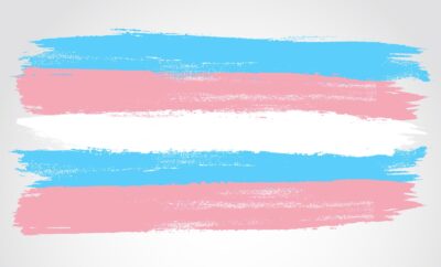 The transgender flag: blue, pink and white stripes
